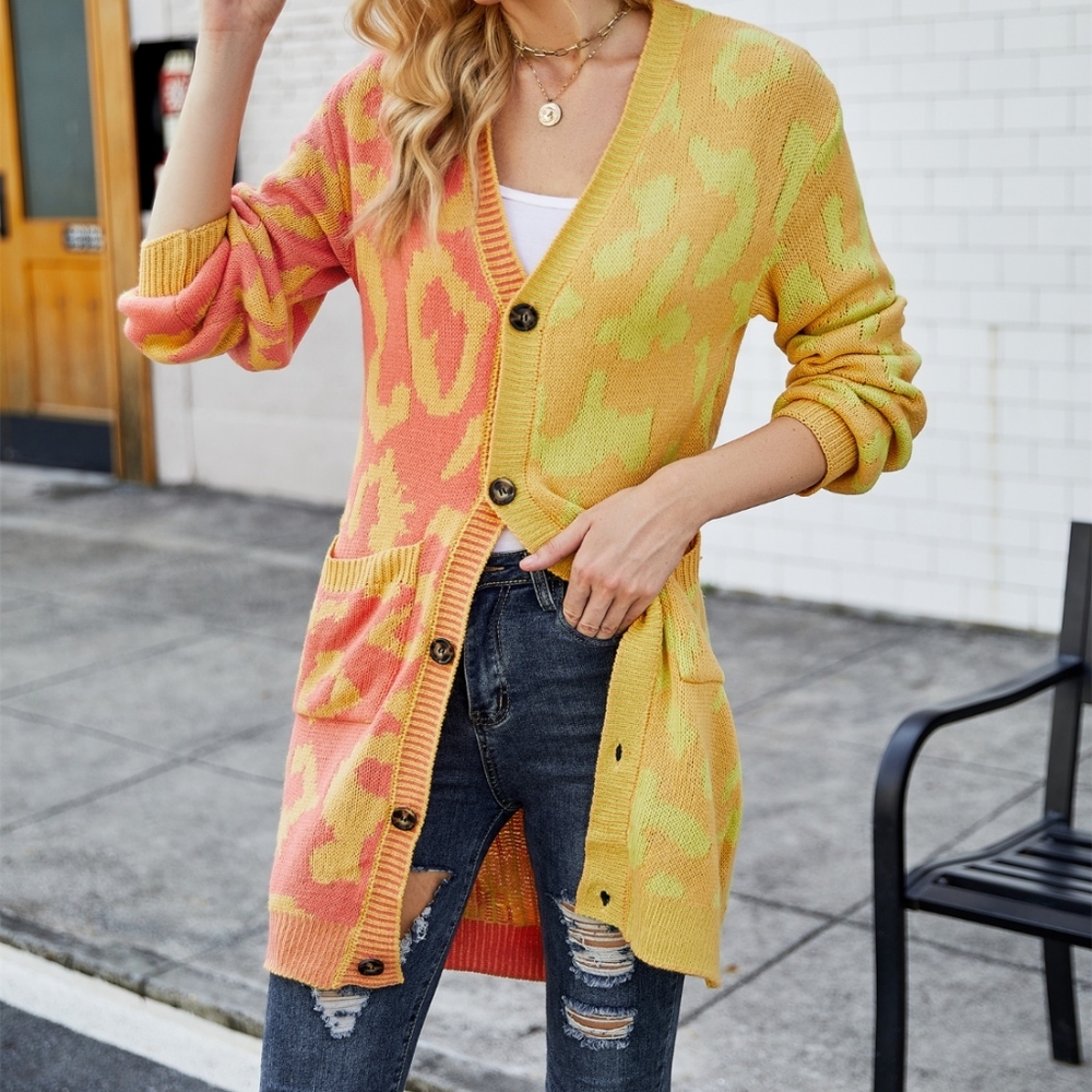 Blue Leopard Button Down Cardigan - Picture 9 of 9